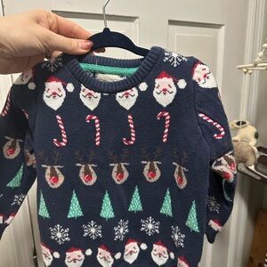 Primark Navy Christmas Sweater with Santa and Candy Canes